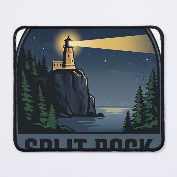 Item preview, Split Rock Lighthouse Minnesota Night Beam Vintage Badge Sticker designed and sold by DetourDgn.