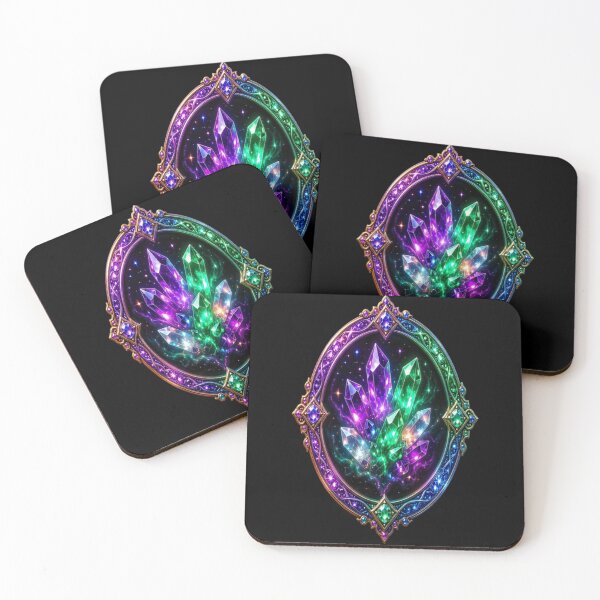 Item preview, Magical Crystal Geode - Celestial Baroque Emerald Art designed and sold by Breezes-of-Ida.