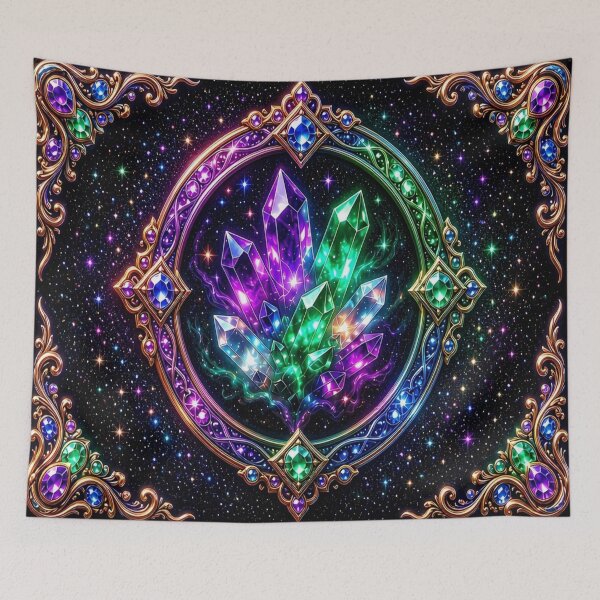 Item preview, Magical Crystal Geode - Celestial Baroque Emerald Art designed and sold by Breezes-of-Ida.