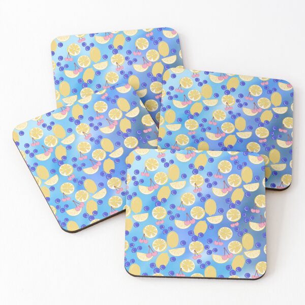 Item preview, Lemon Blueberry and Cherry Summer Pattern designed and sold by Kriti Tiwari.