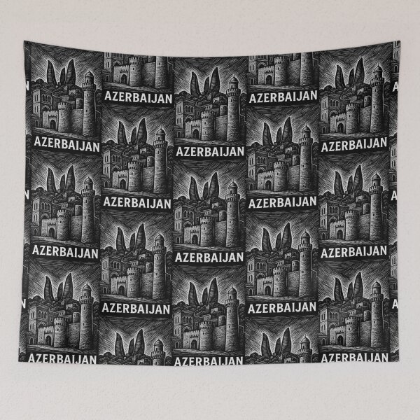 Item preview, Azerbaijan Linocut Style  designed and sold by Thistle-TShop.