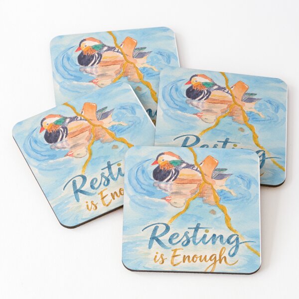 Item preview, Mandarin Duck Empathy Message - Resting is Enough designed and sold by newsuept25.art.