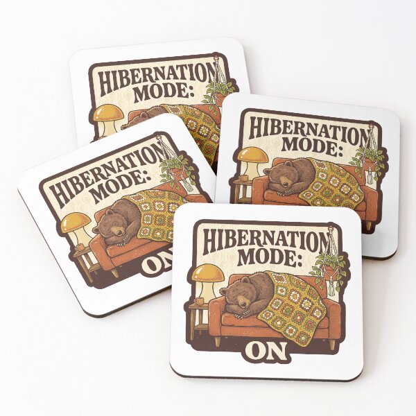 Item preview, Hibernation Mode On — Retro 70s Sleepy Bear designed and sold by TheCalmEdit.
