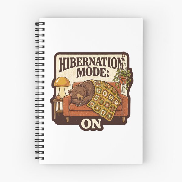 Item preview, Hibernation Mode On — Retro 70s Sleepy Bear designed and sold by TheCalmEdit.