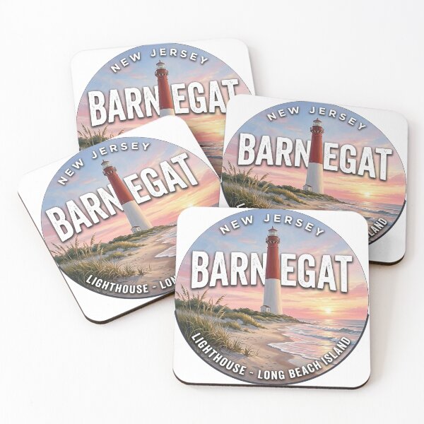 Item preview, Barnegat Lighthouse New Jersey Sunrise Dunes Round Badge Sticker designed and sold by DetourDgn.