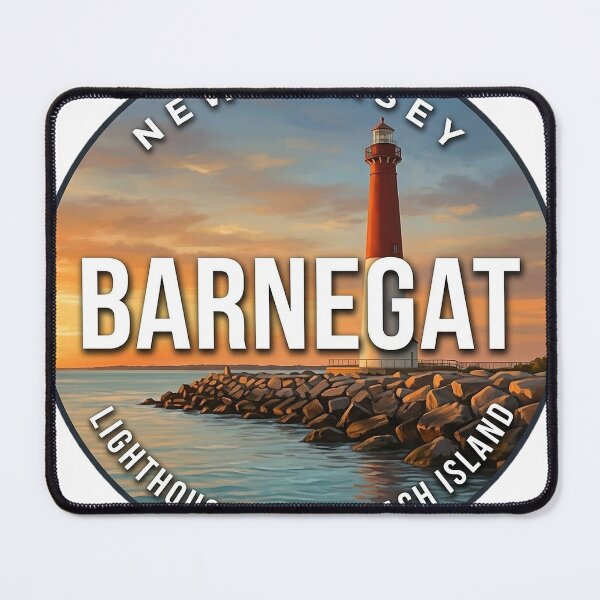 Item preview, Barnegat Lighthouse New Jersey Jetty Sunset Round Badge Sticker designed and sold by DetourDgn.