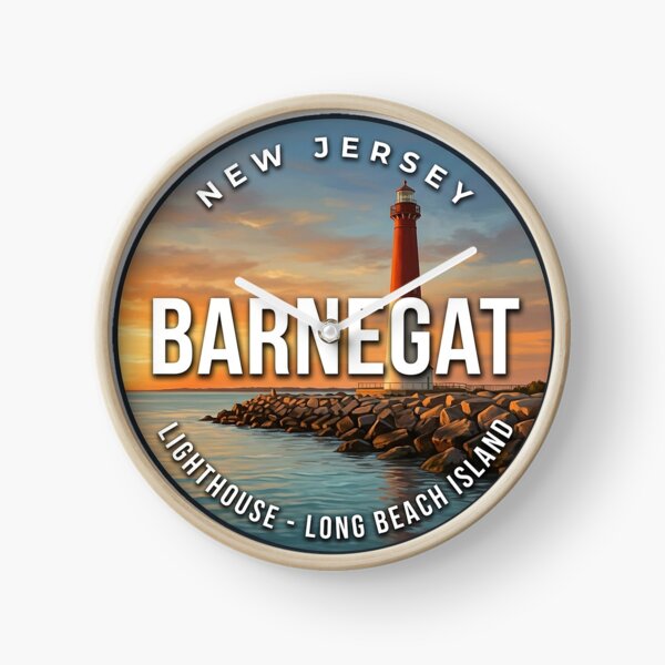 Item preview, Barnegat Lighthouse New Jersey Jetty Sunset Round Badge Sticker designed and sold by DetourDgn.