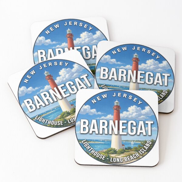 Item preview, Barnegat Lighthouse New Jersey Summer Inlet Round Badge Sticker designed and sold by DetourDgn.
