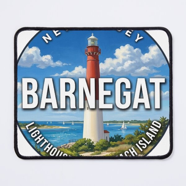 Item preview, Barnegat Lighthouse New Jersey Summer Inlet Round Badge Sticker designed and sold by DetourDgn.