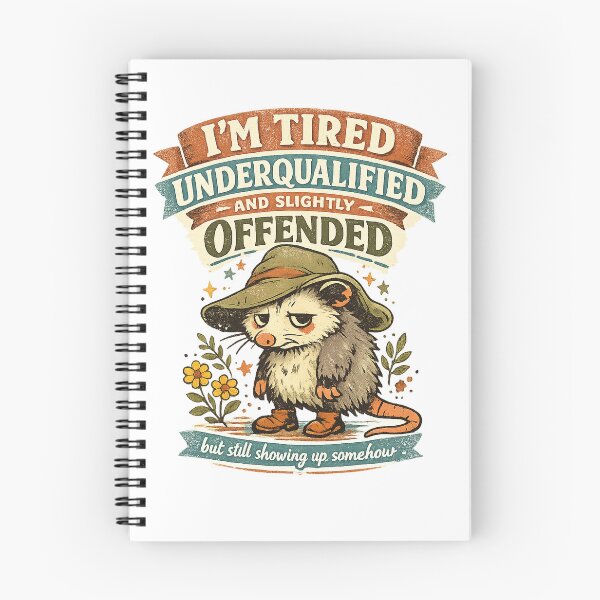 Item preview, I'm Tired Underqualified and Slightly Offended Funny Opossum Sarcasm Design designed and sold by inkoutninja.