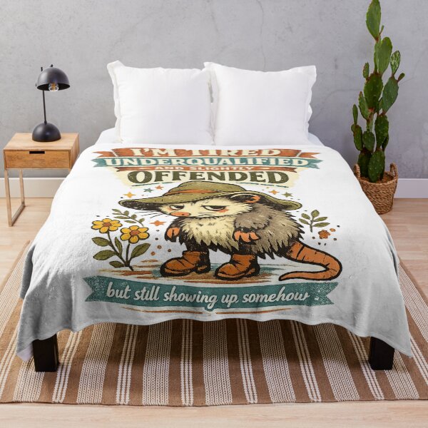 Item preview, I'm Tired Underqualified and Slightly Offended Funny Opossum Sarcasm Design designed and sold by inkoutninja.