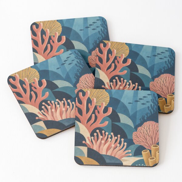 Item preview, Vibrant Coral Reef Gouache Style Digital Illustration designed and sold by Elżbieta  Kaps.