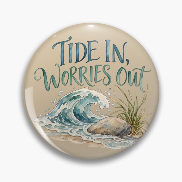 Item preview, Tide In, Worries Out – Watercolor Coastal Design designed and sold by VioVibe.