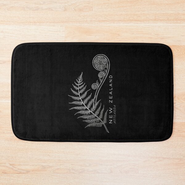 Item preview, New Zealand Koru Fern Art Print | Aotearoa Silver Fern White on Black Illustration | NZ Wall Art Botanical Line Drawing designed and sold by Luminari Creations.
