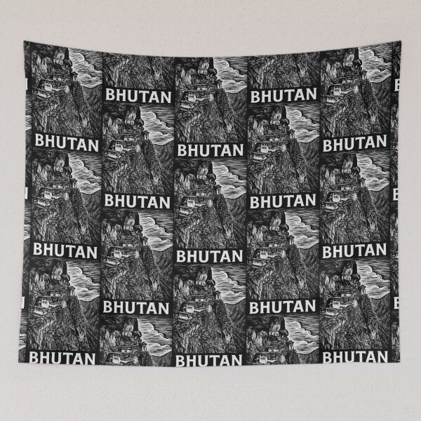 Item preview, Bhutan Linocut Style  designed and sold by Thistle-TShop.