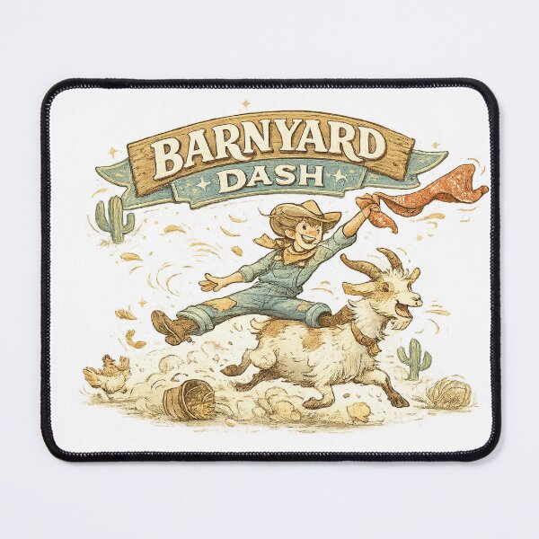 Item preview, Barnyard Dash Funny Goat Rodeo Farm Kid Vintage Country Adventure Design designed and sold by inkoutninja.