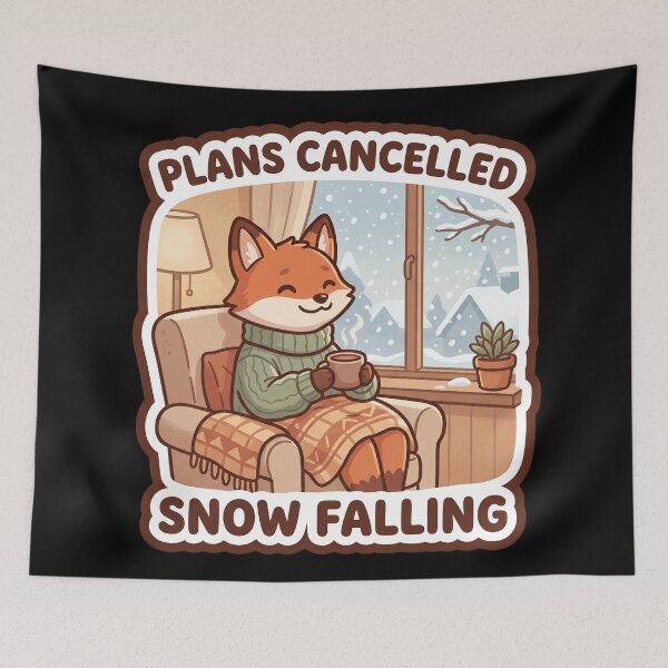 Item preview, Plans Cancelled Snow Falling — Introvert Fox designed and sold by TheCalmEdit.