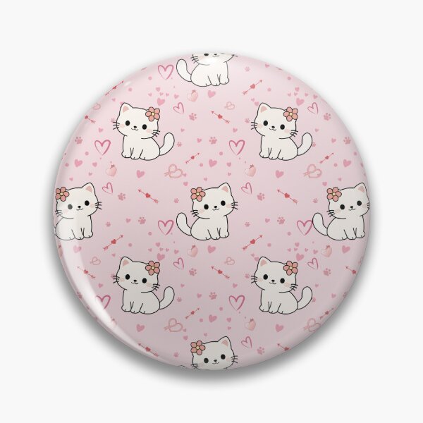 Item preview, Cute White Cat Pink Seamless Pattern designed and sold by prapapon.