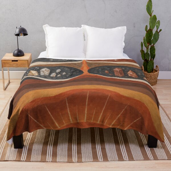 Item preview, Retro Sun and Earth Layers Abstract Boho Landscape designed and sold by Elżbieta Kaps.