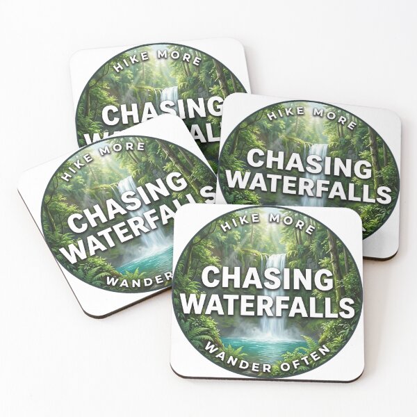 Item preview, Chasing Waterfalls Forest Falls Hiking Round Badge Sticker designed and sold by DetourDgn.