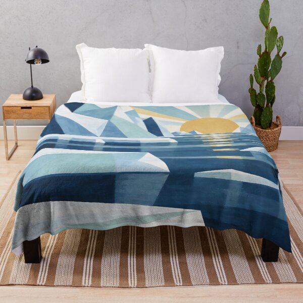 Item preview, Geometric Icebergs and Arctic Sun Boho Illustration designed and sold by Elżbieta Kaps.