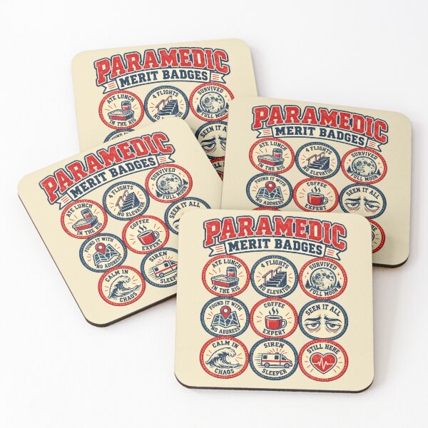Item preview, Paramedic Merit Badges Funny EMS Paramedic Gift Vintage Patches designed and sold by Popstudio85.