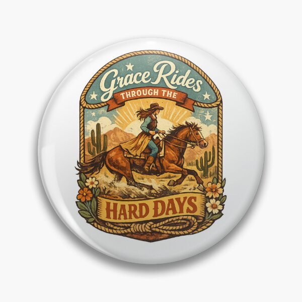 Item preview, Grace Rides Through the Hard Days Western Cowgirl Horse Inspirational Design designed and sold by inkoutninja.