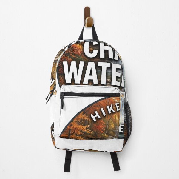 Item preview, Chasing Waterfalls Autumn Cascade Hiking Round Badge Sticker designed and sold by DetourDgn.