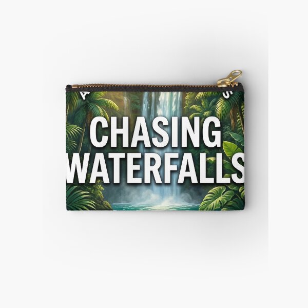 Item preview, Chasing Waterfalls Tropical Falls Hiking Round Badge Sticker designed and sold by DetourDgn.