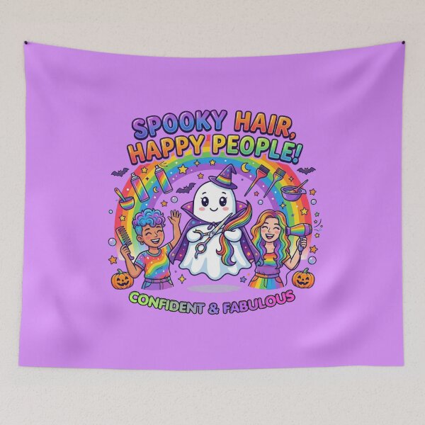 Item preview, Spooky Hair Happy People LGBTQ Rainbow Ghost Salon Art designed and sold by Im-Ara.