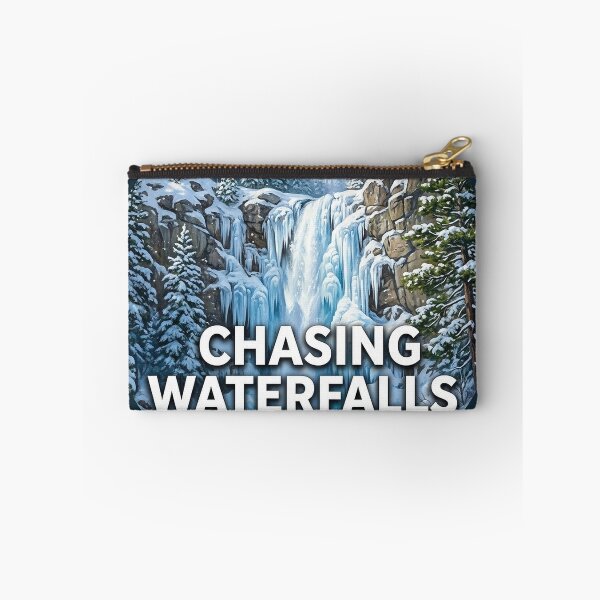 Item preview, Chasing Waterfalls Frozen Falls Hiking Round Badge Sticker designed and sold by DetourDgn.