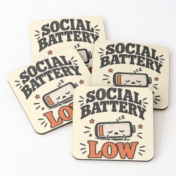 Item preview, Social Battery Low Funny Introvert Vintage designed and sold by Yellowriversss.