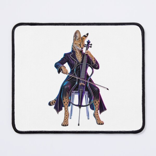 Item preview, Serval Electric Cellist in Violet and Cyan designed and sold by Mono.fi Studios.