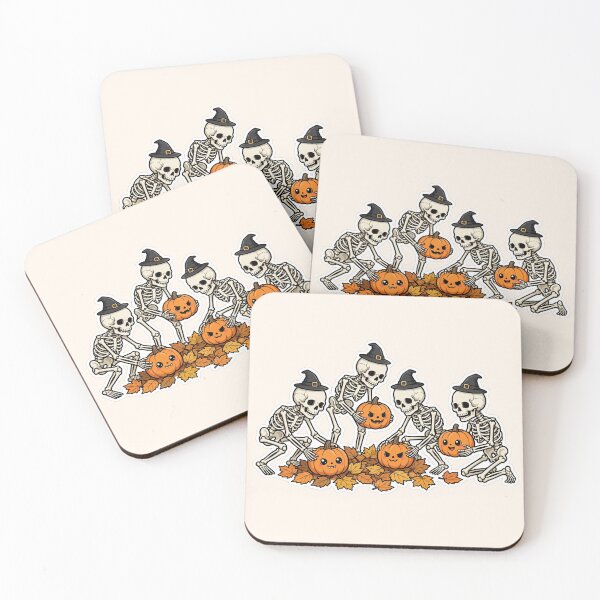 Item preview, Spooky Skeletons Picking Cute Pumpkins designed and sold by Dhiraaj.
