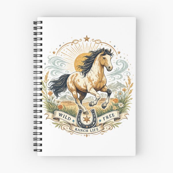 Item preview, Wild Free Ranch Life Horse Horseshoe Vintage Western Cowgirl Design designed and sold by inkoutninja.