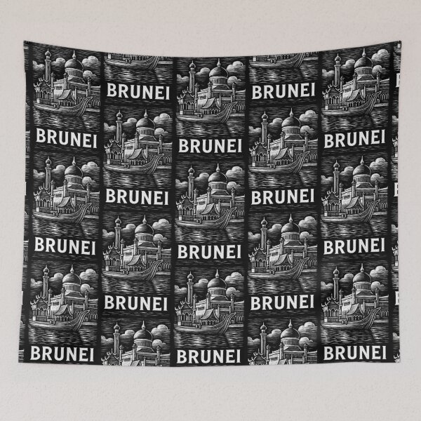 Item preview, Brunei Linocut Style  designed and sold by Thistle-TShop.