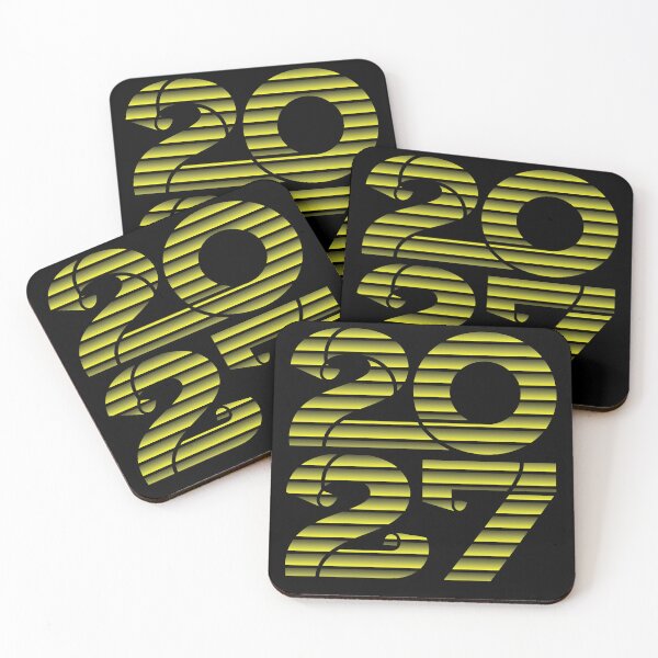 Item preview, Title (العنوان): 2027 Happy New Year Gold Striped Typography designed and sold by fawzimorsy.