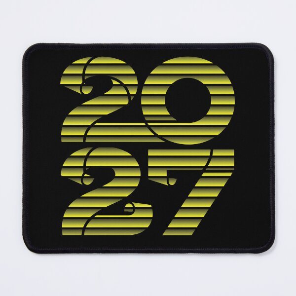 Item preview, Title (العنوان): 2027 Happy New Year Gold Striped Typography designed and sold by fawzimorsy.