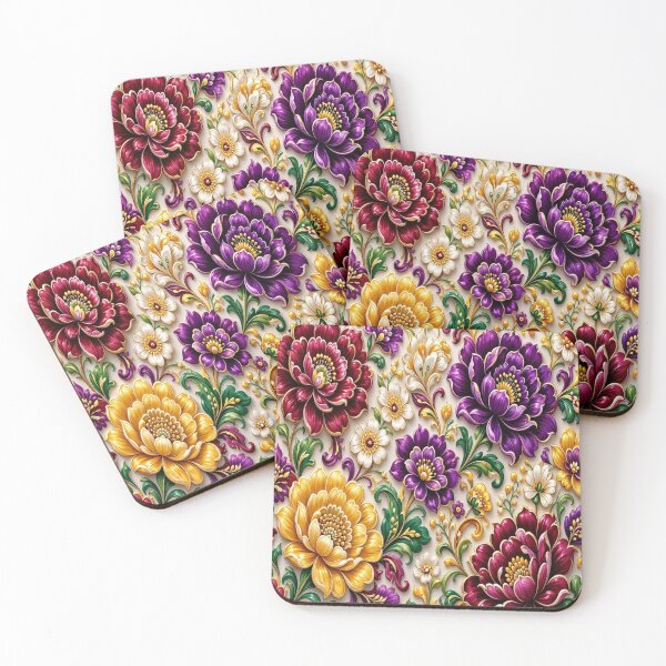 Item preview, Luxury Baroque Floral Seamless Pattern - Golden Peony Art designed and sold by Breezes-of-Ida.