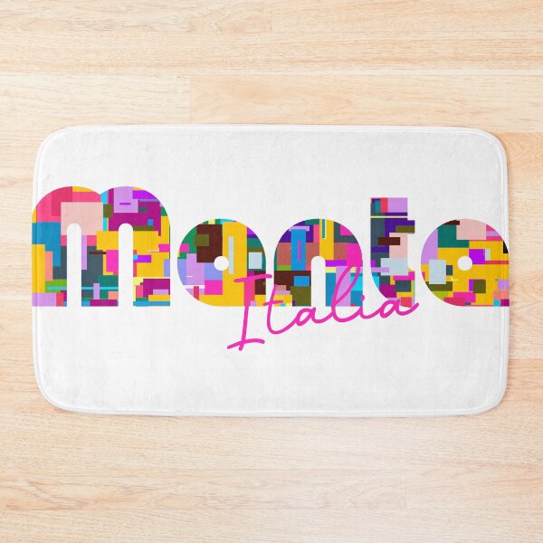 Item preview, Manta, Cuneo, Italy, Italia, colorful typography design for travellers designed and sold by Wanderful-roads.