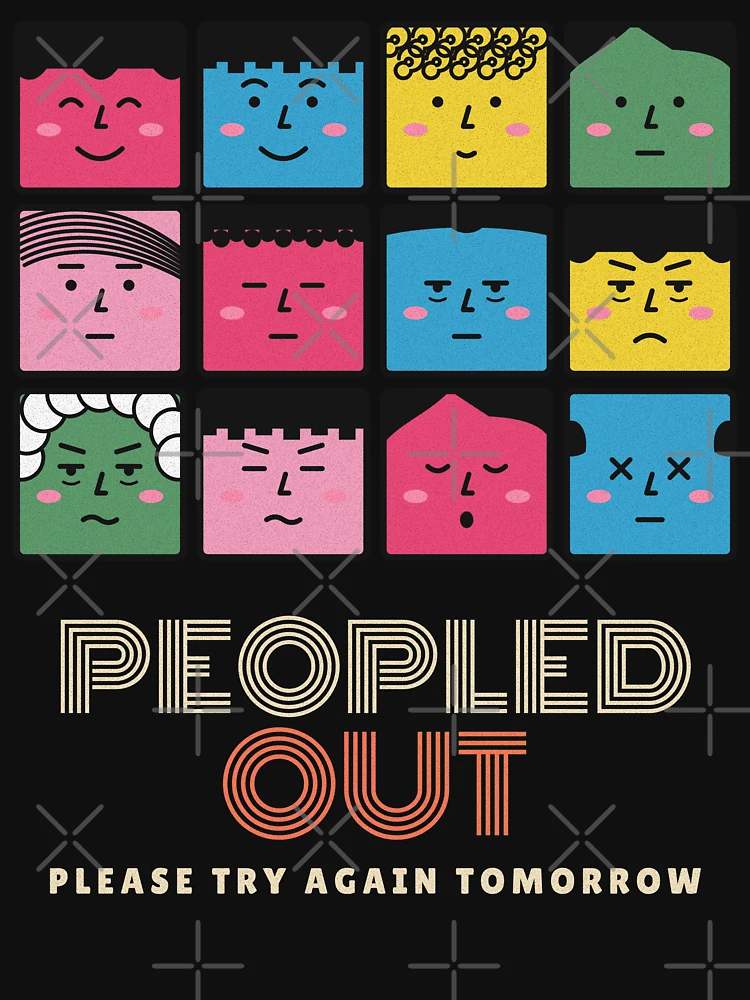 Thumbnail 6 von 6, Leichter Pullover, Peopled Out Funny Introvert Tired Faces designt und verkauft von somebasic.