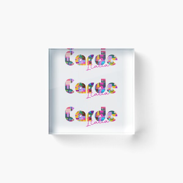 Item preview, Cardè, Cuneo, Italy, Italia, colorful typography design for travellers designed and sold by Wanderful-roads.