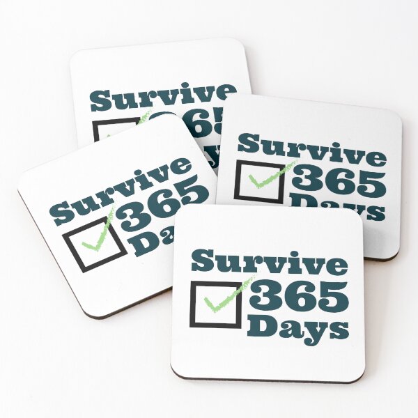 Item preview, Survive 365 Days | Minimalist Work & Life Survival designed and sold by crazydotdesigns.
