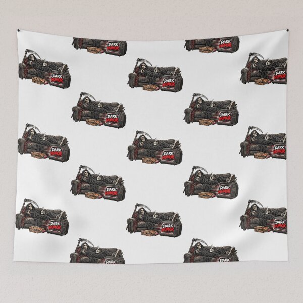 Item preview, Dark Humor Grim Reaper Couch Potato TV Pizza Art designed and sold by EdenChampl.