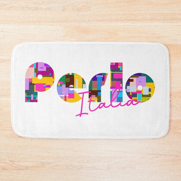 Item preview, Perlo, Cuneo, Italy, Italia, colorful typography design for travellers designed and sold by Wanderful-roads.