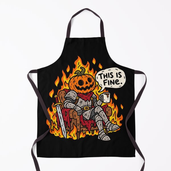 Item preview, This Is Fine Pumpkin Knight Halloween Meme designed and sold by MonkiFlipp.