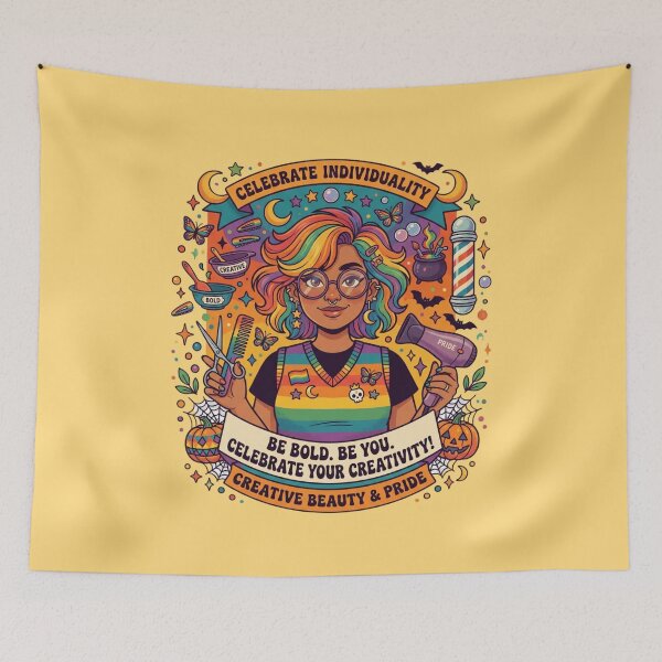 Item preview, Be Bold Be You Rainbow Hairstylist Pride Halloween Art designed and sold by Im-Ara.