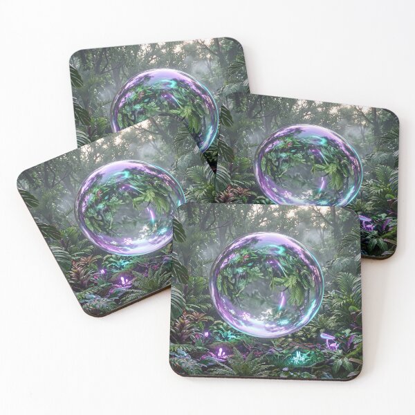 Item preview, Iridescent Glass Sphere in Tropical Jungle Paradise designed and sold by Elżbieta  Kaps.