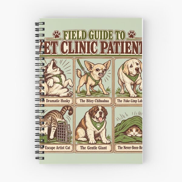 Item preview, Field Guide To Vet Clinic Patients Funny Vet Tech Dog Cat designed and sold by Popstudio85.