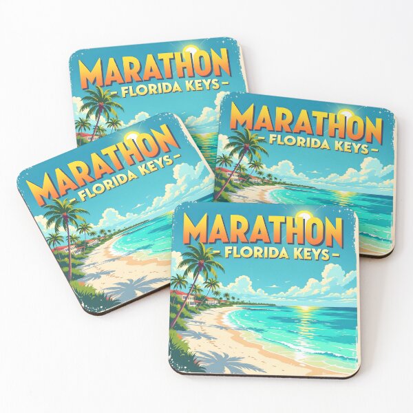Item preview, Marathon Florida Keys – Vintage Tropical Beach Travel Poster designed and sold by LSVart.